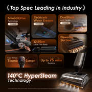 Tineco Floor ONE S9 Artist Steam Cordless Wet Dry Vacuum Cleaner, Up to 75 Min for Multi-Level Messes,Steam cleaning powerful stain removal