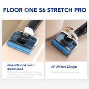 Tineco Floor ONE Stretch S6 Pro Cordless Wet Dry Vacuum Cleaner, Up to 40 Min for Multi-Level Messes
