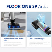 Tineco Floor ONE S9 Artist Cordless Wet Dry Vacuum Cleaner, Up to 50 Min for Multi-Level Messes,Cleaning powerful stain removal